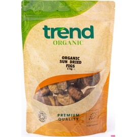 Trend Organic Trend Organic Sun Dried Figs, High in Fibre, Natural Sugars, and Vital Minerals - Potassium, Magnesium, and Iron - Organic, Vegan, GMO-Free, No Additives No Preservatives, Unsulphured, Raw, 1kg