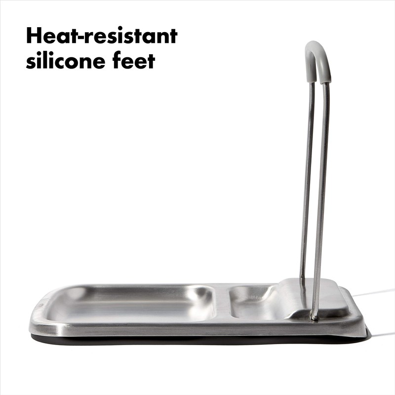 OXO Good Grips Stainless Steel Spoon Rest with Lid Holder