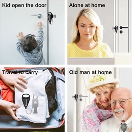 ポータブルドアロック、トラベルロック、AirBNBロック、学校のロックダウンロックもセキュリティホームアパートメントリビングホテルモーテル。セキュリティロックは旅行、家族、ホテルのセキュリティに使用されます (黒 1)…