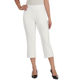 Willit Women's Capri Pants Dress Yoga Capri Stretch Business Work Casual Capris Straight Leg Office Pants 21" White S
