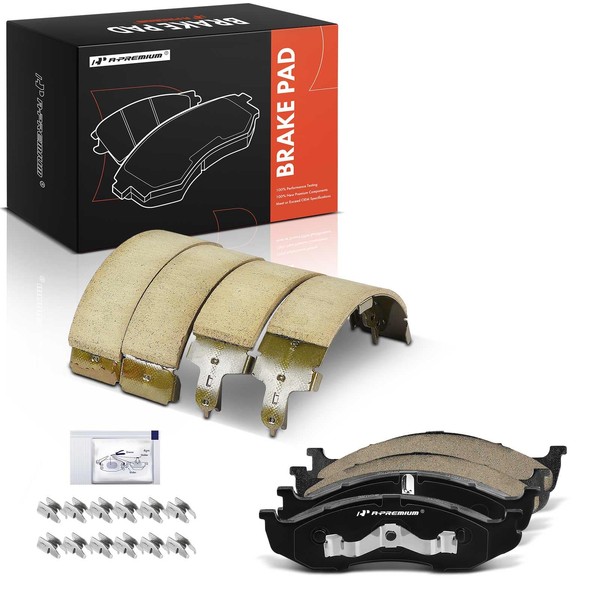 A-Premium Front and Rear Ceramic Disc Brake Pads Set Compatible