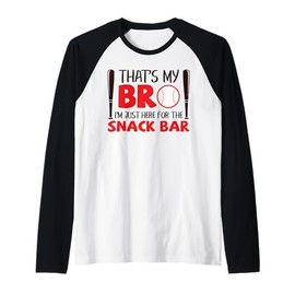 Funny Baseball Brother That's My Bro Here for Snack Bar Raglan Baseball Tee