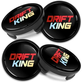 Biomar Labs 4 x Center Hubcaps, Compatible with Ford Centre Caps for Alloy Wheels, 54 mm, Black Hologram Drift King CF 41