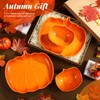 Tioncy 4 Pcs Pumpkin Shaped Bowls and Plates Set Fall