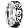 King Will Black Silver Mens 8mm Celtic Knot Stainless Steel