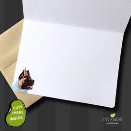 Fava Bean Productions Happy Birthday Card with Dogs, American Akita Card (1 Premium Card, 5x7 inches, Blank Inside) Dog Themed Birthday Card, Happy Birthday from Dog, Cute Birthday Card - 336