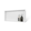 MERRANOX 24" X 12" White Shower Niche, Stainless Steel Wall