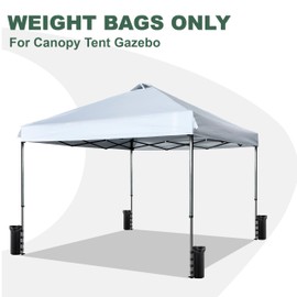JANCANOPY (100LBS) Heavy Duty Canopy Weight Bags for Canopy Tent, Leg Weights Sand Bags for Instant Outdoor Sun Shelter Patio Umbrella,Sand Bags Without Sand,(Set of 4), Black