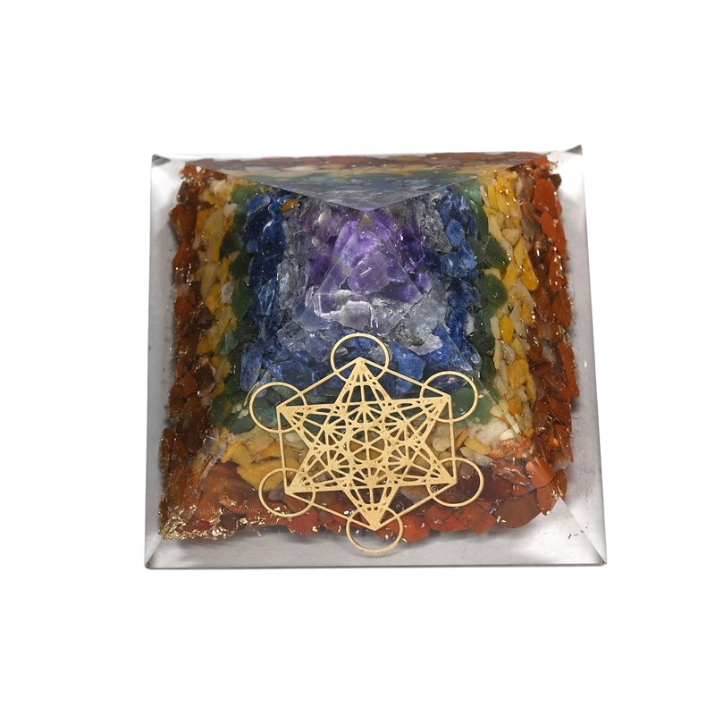 Amazing Gemstone Large Orgone Pyramid | Natural Chakra Pyramid Crystal