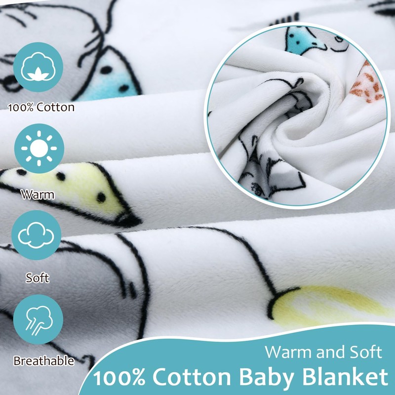Fleece Blanket for Newborn Boys and Girls Warm Thick Dot