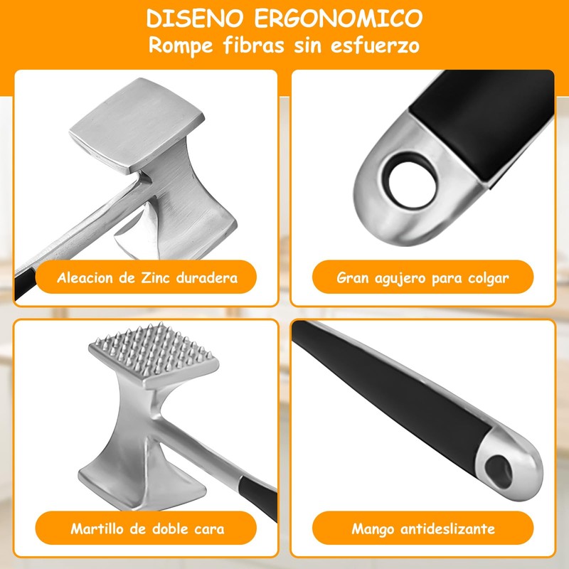 SelWatty Martillo Ablandador de Carne Resistente, Mazo para Carne de