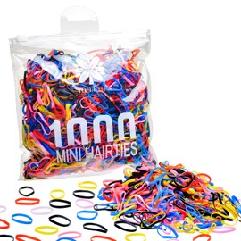 Kanprincess 1000pcs Mini Elastic Rubber Bands,Soft Small Hair Ties Bands for Kids Toddlers Girls,Elastic Hair Ties for Hair Styling Braids Ponytails Hair Accessories,No Damage Baby Hair Ties Small Tiny Bands Stretch Elastics (Deep Color)