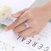 QUSIIOSLK 925 Sterling Silver Double Wing with Pink Cubic Zircon