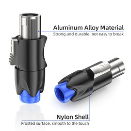 GCTBL 4 Pack Speakon Plug 4-Pin Audio Speaker Cable Connector Adapter Compatible with Speakon NL4FC, NL4FX, NLT4X, NL2FC