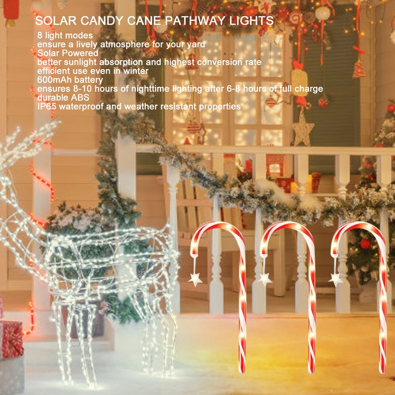 Christmas Candy Cane Lights 1 for 5 IP65 Waterproof 8