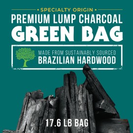 FOGO Brazilian Blend Hardwood Lump Charcoal, Natural, Large Sized Lump Charcoal for Grilling and Smoking, Restaurant Quality, 17.6 Pound Bag