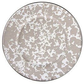 Golden Rabbit Enamelware - Taupe Swirl Pattern - 8.5 Inch Sandwich Plate