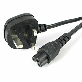 Long IEC dell Lead Power Cable 3 Pin UK Plug C5 IEC Clover Leaf Laptop-2M