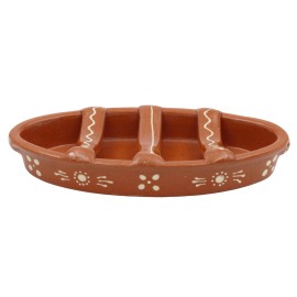 Ceramica Edgar Picas Traditional Portuguese Clay Terracotta Sausage Roaster - Size #1: 1.25" x 5" x 9.75"