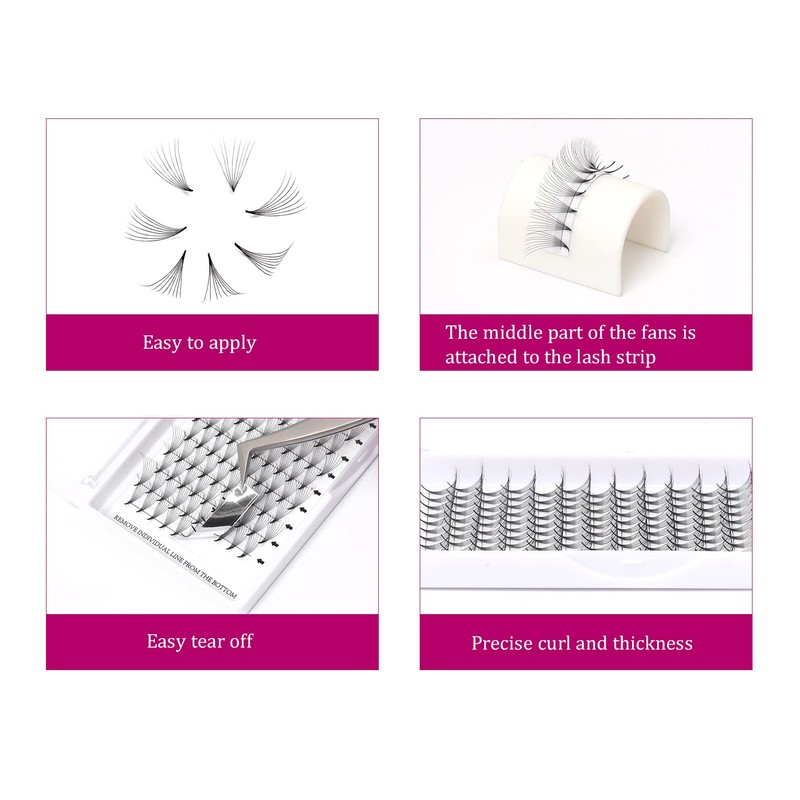 Fadlash Eyelash Extensions, Ready-to-Use Fan Eyelash Extension, Premade Volume Eyelash