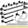 NiHome 10PCS Industrial Pipe Bathroom Towel Bar Set, 2 25"