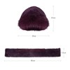 Women Winter Faux Rabbit Fur Trimmed Cloche Hat with Scarf