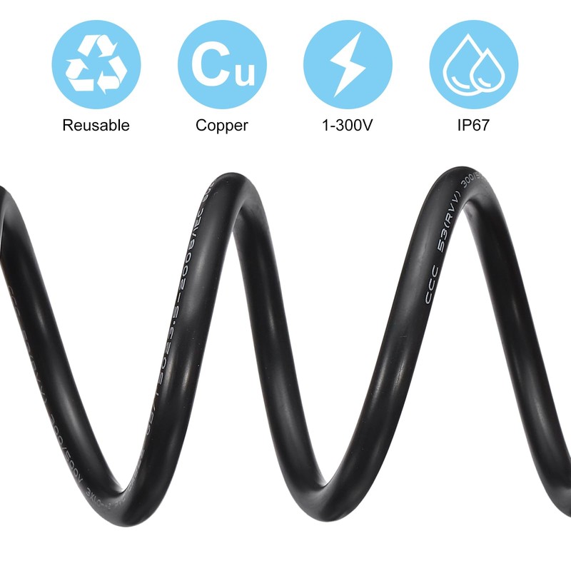 PATIKIL 9.84Ft 3 Pin Extension Cable Wire, 18AWG Waterproof IP67