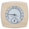 Cyrank Wooden Sauna Hygrometer Sauna Thermometer and Hydrometer 2 In
