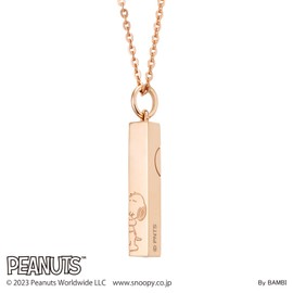 White Clover PNST002GO Snoopy Peanuts Necklace, Surgical Stainless Steel, Pink, Stainless Steel