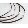 Fly Style Brown Braided Faux Leather Necklace with Stainless Steel