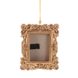 PRETYZOOM - Colgantes creativos para árbol de Navidad, pequeños marcos de oro, pequeños marcos dorados para colgar árbol de Navidad, marco para colgar, mini marcos de fotos, mini marcos de resina