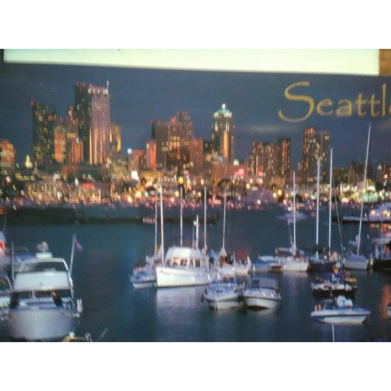 NEW PHOTO POST CARD SEATTLE @ DUSK BEAUTIFUL SEATTLE WASHINGTON