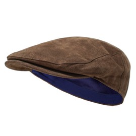 Borges & Scott The Tanner - Leather Flat Cap - Soft Pigskin and Cotton Lined Cap - Earth Brown - 56cm