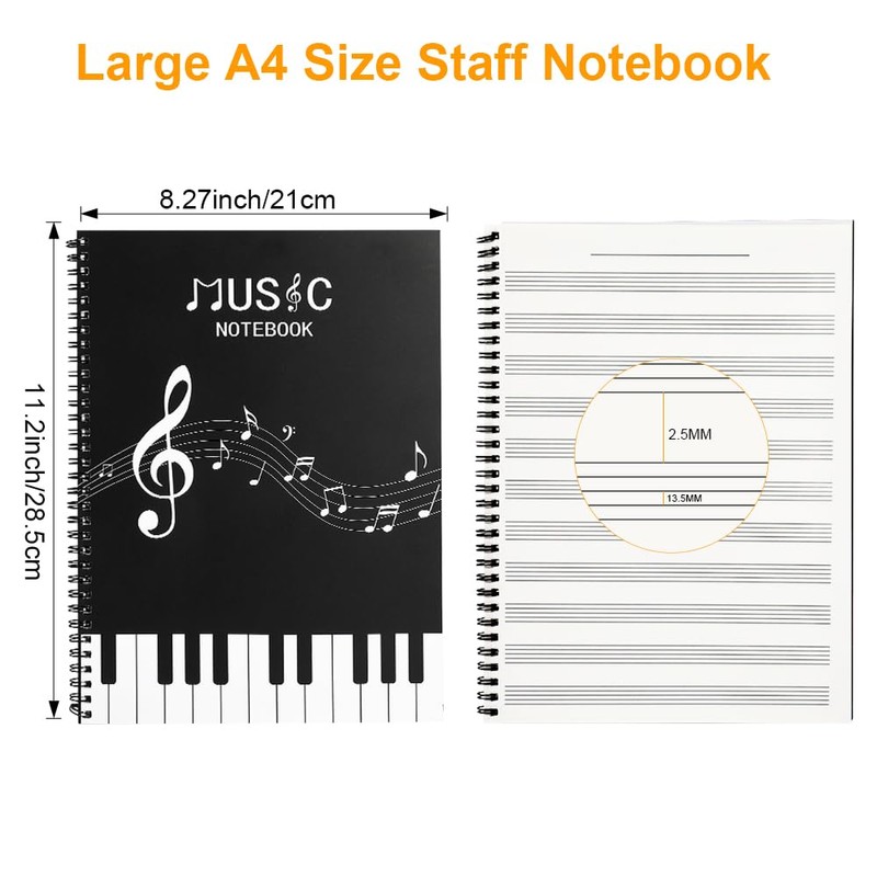 HETOETF Blank Sheet Music Notebook, Composition Manuscript Staff Notebook, 100