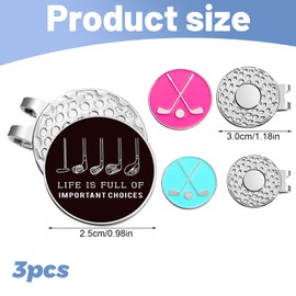 EujRcf 3sets Golf Ball Markers Magnetic Hat Clips Set,Magnetic Golf Ball Marker Hat Clip, Magnetic Golf Funny Accessories Ballmarker Fit Golf Divot Tools Hat, Ideal Golf Gifts for Men & Women