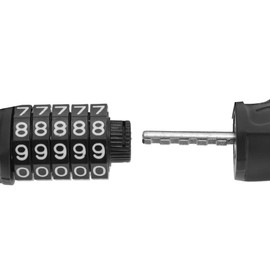 BULLSPANN 1.5M Universal Security Bicycle Lock, Rustproof Bicycle Cable Lock with 5 Digit Combination Code for Road Bike Mountain Bike Electric Bicycle, Black