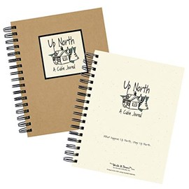 Journals Unlimited "Write it Down!" Series Guided Journal, Up North, A Cabin Journal, with a Kraft Hard Cover, Made of Recycled Materials, 7.5"x 9"
