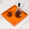 KEVLANG Orange Sturdy Acrylic Serving Tray with Handles-12x12Inch-Serving Coffee,Food,Breakfast,Butler-Kitchen Countertop