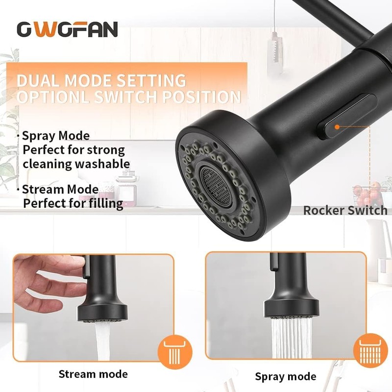 OWOFAN Kitchen Sink Faucet with Soap Dispenser Kitchen Faucet with