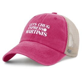 Ositerpz Let's Chug Espresso Martinis Hat Trucker Hat Men Trendy Mesh Hat for Summer Pink