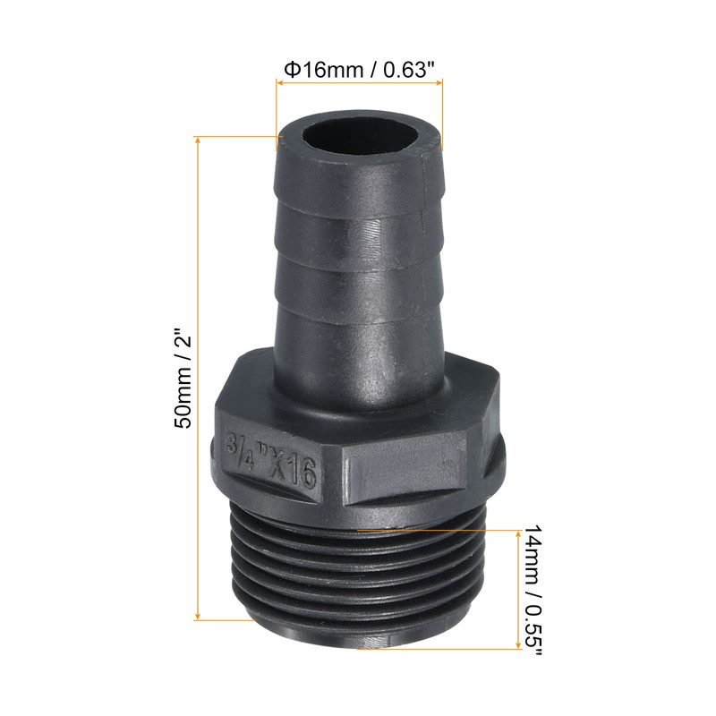 PATIKIL UPVC Barb Fitting Connector Air Gas Hose Brass Barb