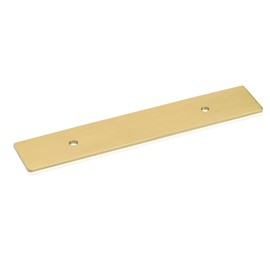 QOGRISUN 5-Pack Solid Brass Cabinet Pulls Back Plates, Rectangle Cabinet Pulls BackPlates, 5-Inch Hole Center,7.5-Inch Total Length for Cabinet Hardware, Brushed Brass Finish
