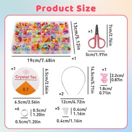 LCUHAVA Beads Set of 450 Beads for Threading Jewellery Cord Set, DIY Friendship Bracelets Necklaces Craft Set for Girls Crafts Birthday Gift (Colourful)