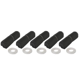 empasa Pack of 5 Fly Screen Window Polyester 130 x 150 cm with Velcro Tape Individually Can Be Shortened Transparent Black Set of 5