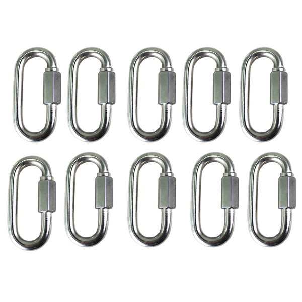 HFS(R) 10 Piece Stainless Steel Ring Catch, 60kg Load, Fixed Chain, Lock Ring, Shackle, 3.5mm (M3.5, Pack of 10)