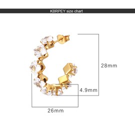 KBRPEY Earrings 925 Silver, Mini Huggie Hoop Earrings with Cubic Zirconia, Coloured Crystal Earrings Women's Gold-Plated with 18 Carat Gold for Women and Girls, Sterling Silver