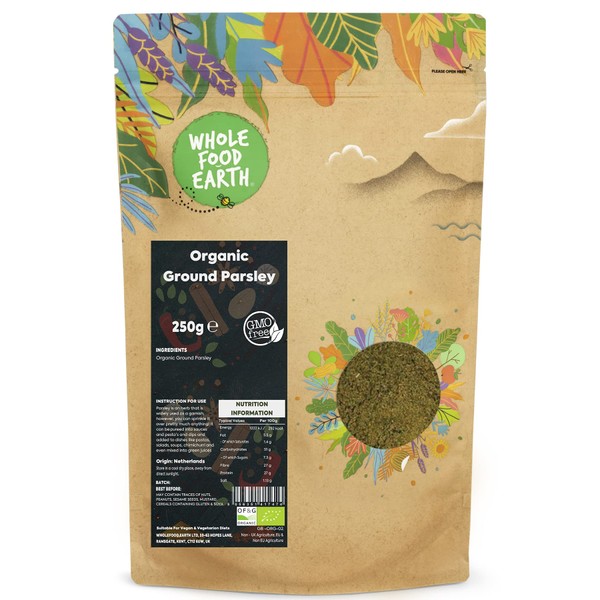 Whole Food Earth® - Organic Ground Parsley 250 g | GMO Free | Certified Organic