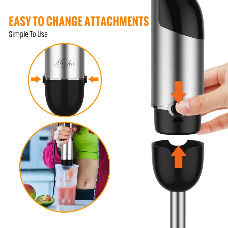 Mooka 1100W 5IN1 Immersion Blender Electric Handheld Blend