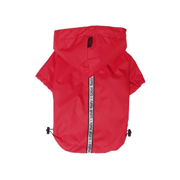 Puppia Authentic Base Jumper Raincoat, Medium, Red