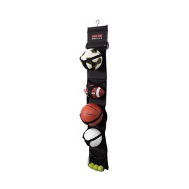 Gear Zone Hanging Sports Equipment Organizer | Multi-Purpose | Garage Sports Ball Storage | For Basketball Football Volleyball Tennis Soccer Biking | Toy Storage | Includes Hook & Pump
